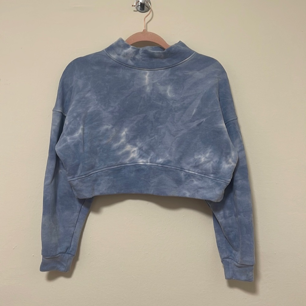 Blogilates Popflex Cropped Blue White Sweatshirt M